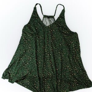 First Love Green and Black Leopard Print Camisole